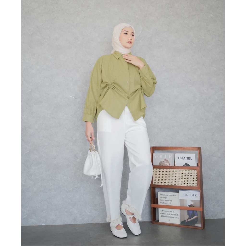 KIENA TOP BLOUSE // RYCIE KEMEJA FULL KANCING KERUT