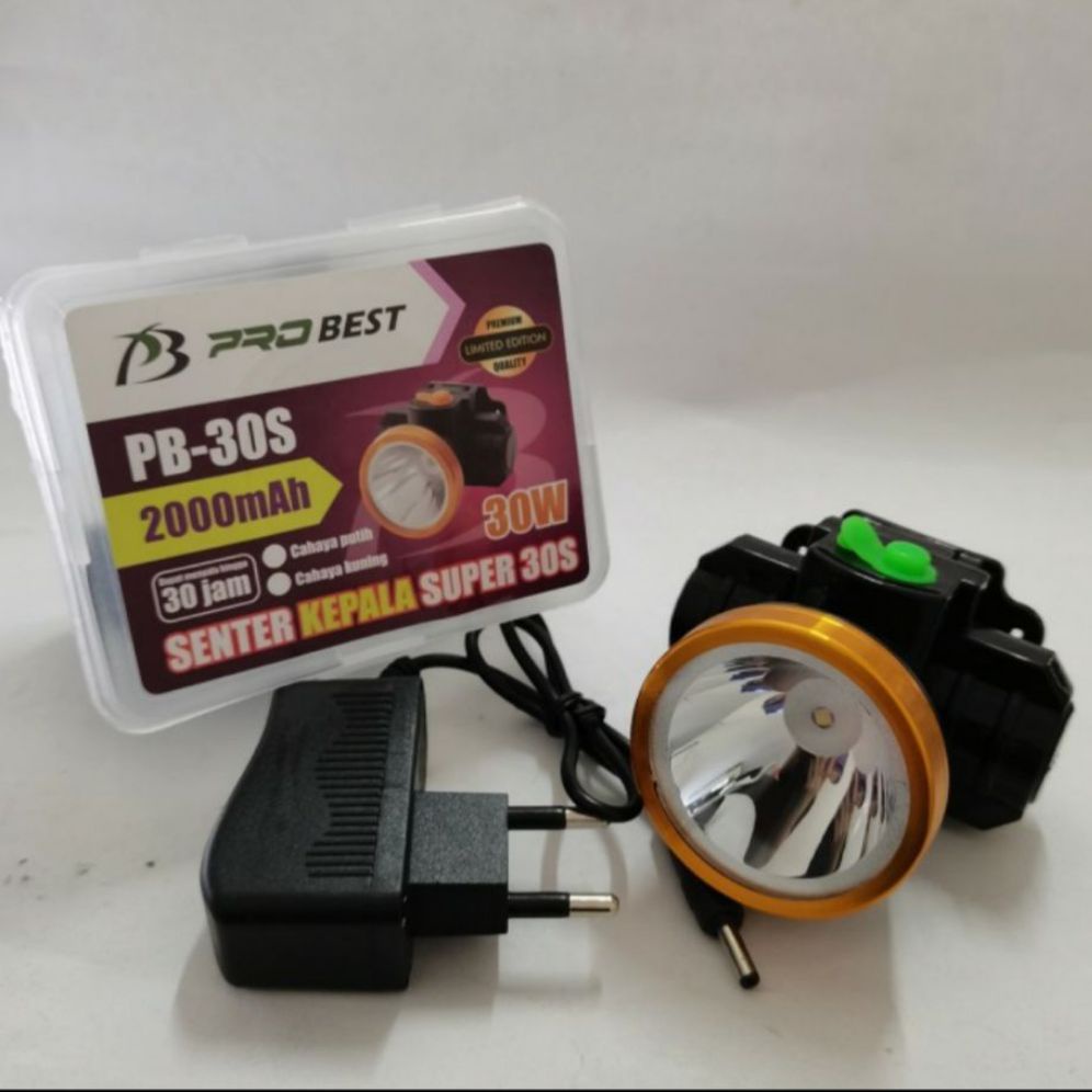 Senter Kepala 50 Watt Probest PB50S NEW CAHAYA KUNING DAN CAHAYA PUTIH CAS PROBEST 50 WATt 2600MAH SUPER TERANG//SENTER PB-50WSenter Kepala 30 Watt Probest PB-30S