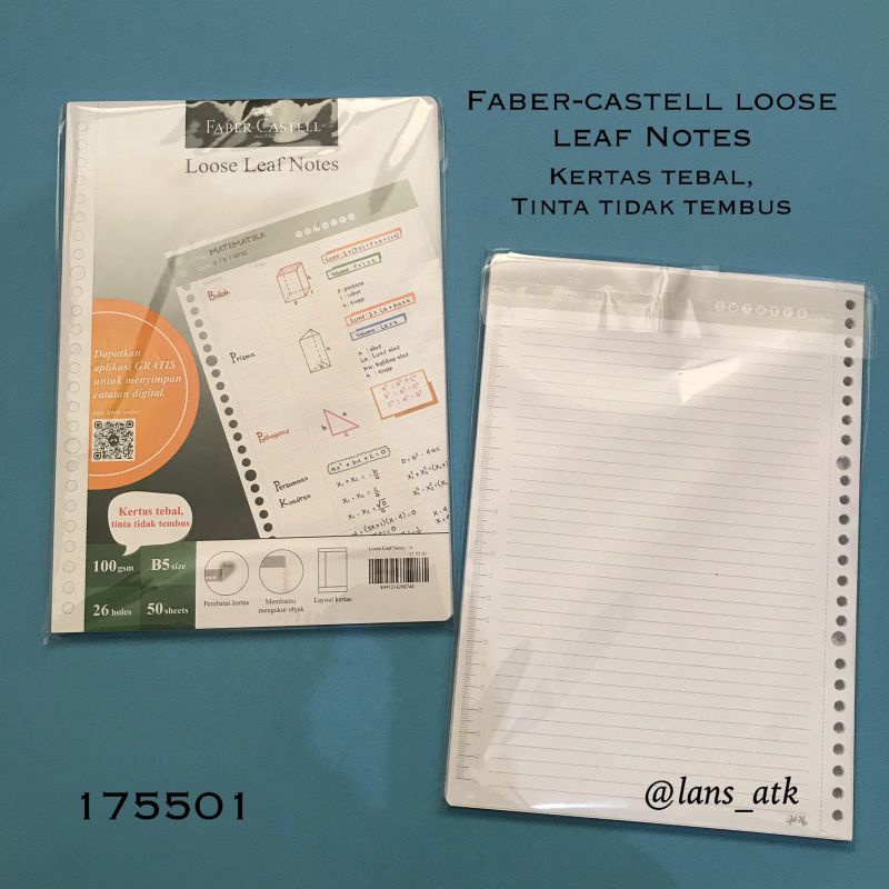 

LOOSE LEAF FABER CASTELL/ISI BINDER B5 FABER CASTEL 50SHEET