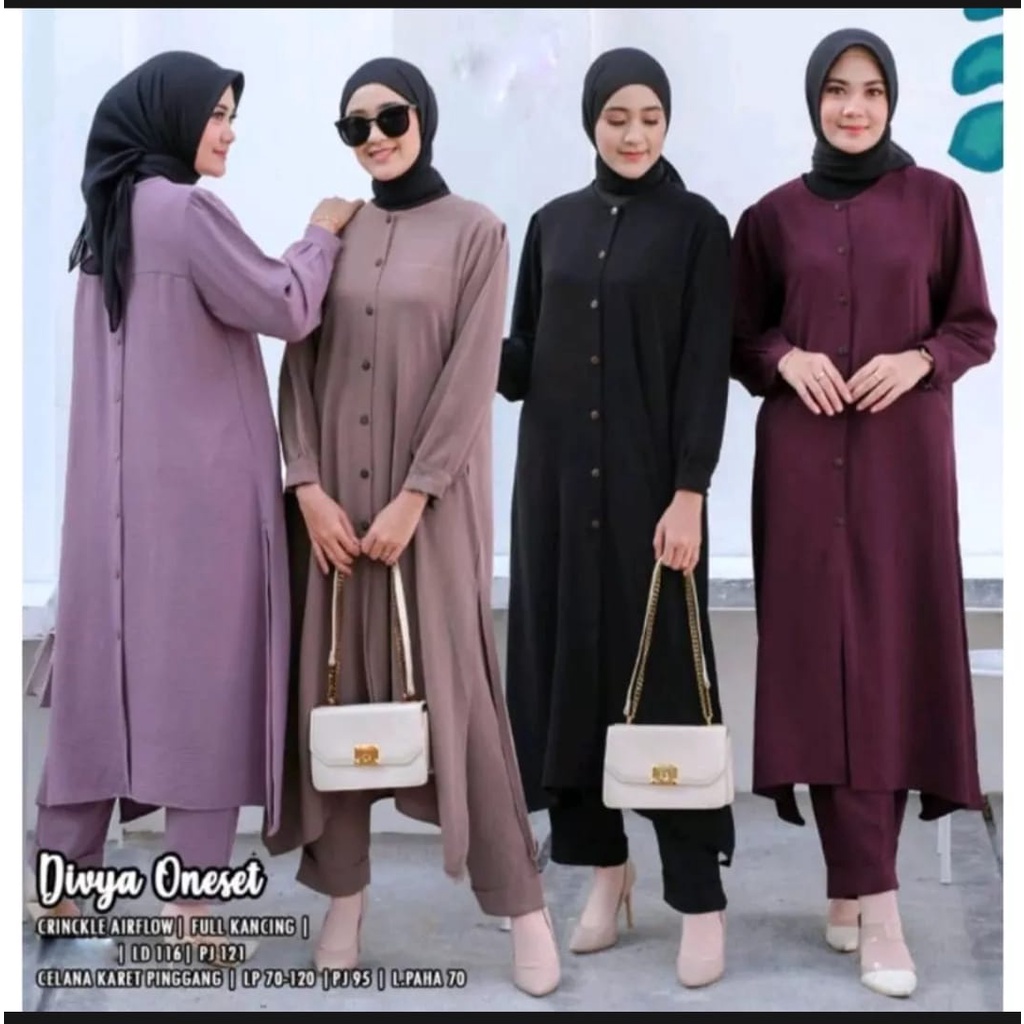 Stelan Long Tunik Cringkle Kemeja Kancing Depan Belakang || ONE SET LONG TUNIK CRINKLE DIVYA ONE SET PREMIUM CRINKLE AIRFLOW FULL KANCING KEKINIAN //SETELAN TRENDI TERBARU RAYON CRINKLE2022 / Hijab Fashion Trendy / ARRAZAQU COLLECTION