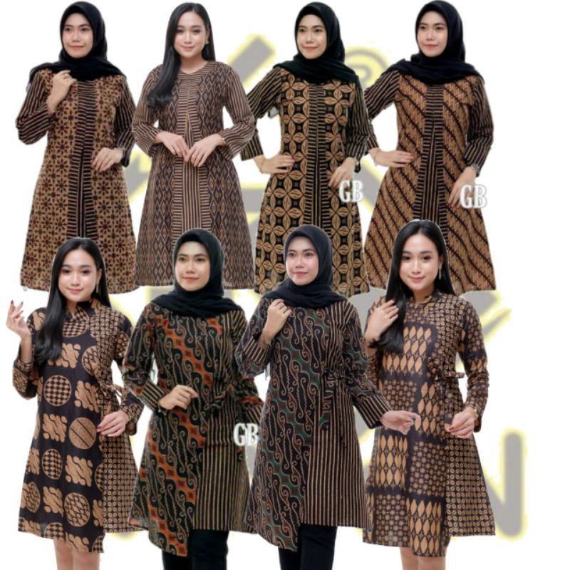 BATIK RAHAYU | BATIK JUMBO//ATASAN BATIK WANITA//TUNIK BATIK//BATIK MURAH//BATIK COKLATAN (BISA COD)