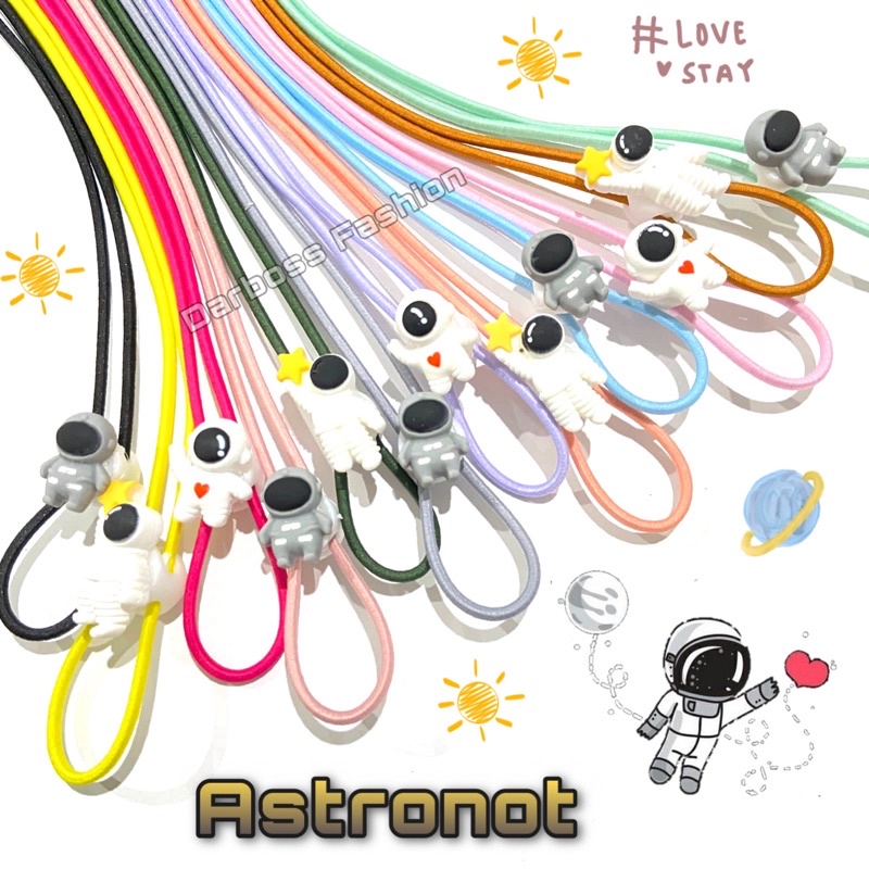 (PART 1 STP) Strap Masker 2 in 1 Anak dan Dewasa bisa CUSTOM NAMA/ Tali Kalung Masker Karet Elastis / Pengait Masker Motif Lucu / Stopper Karakter Clay / Strap Masker Anak / Kalung masker anak laki-laki / clay astronot / clay resin / mask extender