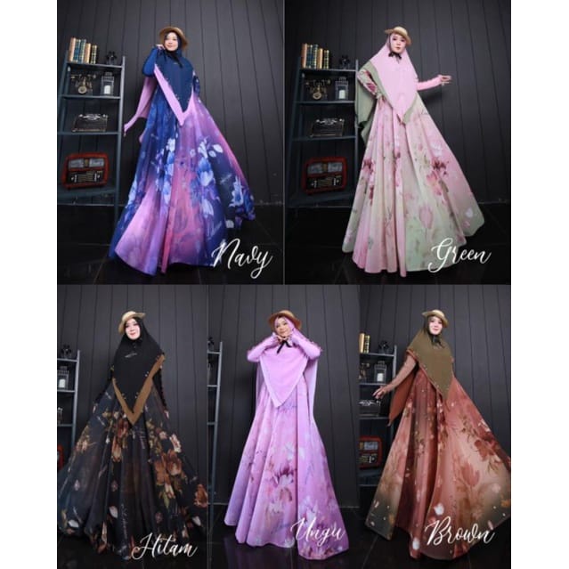 BLOSOM SYARI ORI BY ELDEENA KANAYA / GAMIS SYARI ELDEENA KANAYA / GAMIS CERUTY printing /GAMIS CERUT