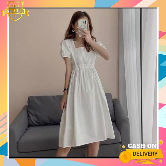 [Myfshop] - Dress Korean Style Alethia Satin Dress Korean Pesta Prom Sit Dress Glamour Casual Beach 