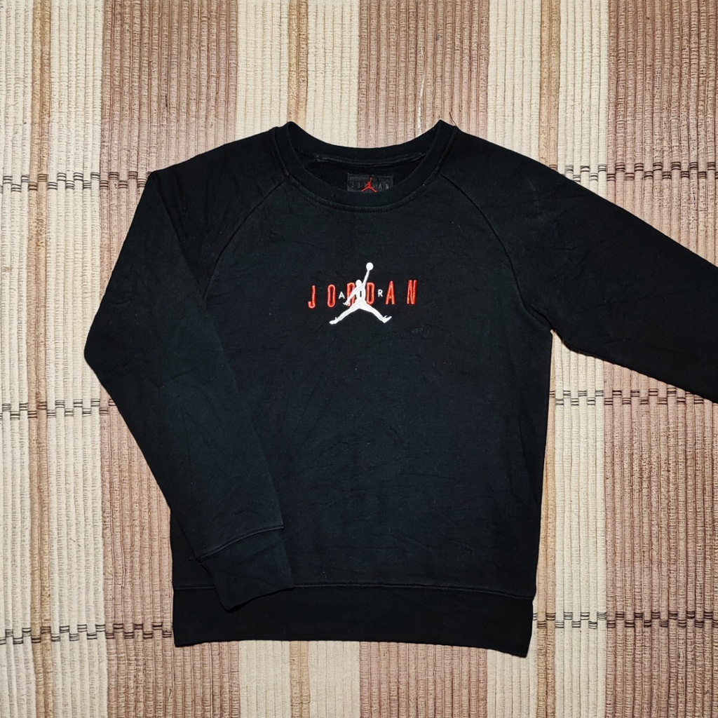 Sweater Crewneck AIR JORDAN Kids Hitam Size M Original Second Preloved