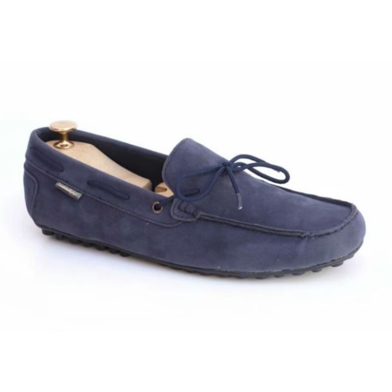 ZAPATO NAVY |WOLF x COZY| Sepatu Kasual Pria Kantor Kerja Loafers Kulit Suede Sepatu Simpel Keren