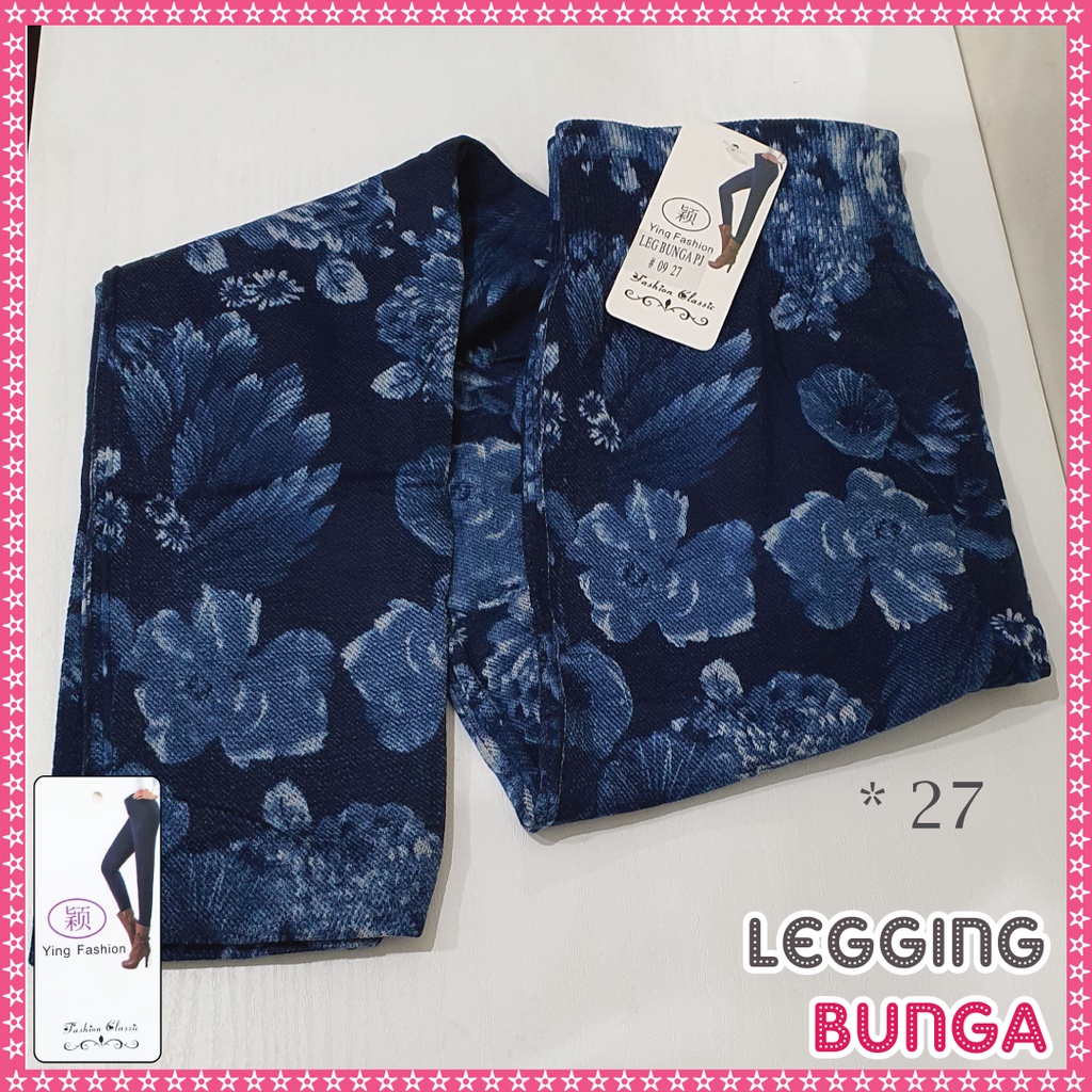 Koleksi Legging Jeans BUNGA / legging Bunga Wanita / Leging wanita / lejing wanita import premium