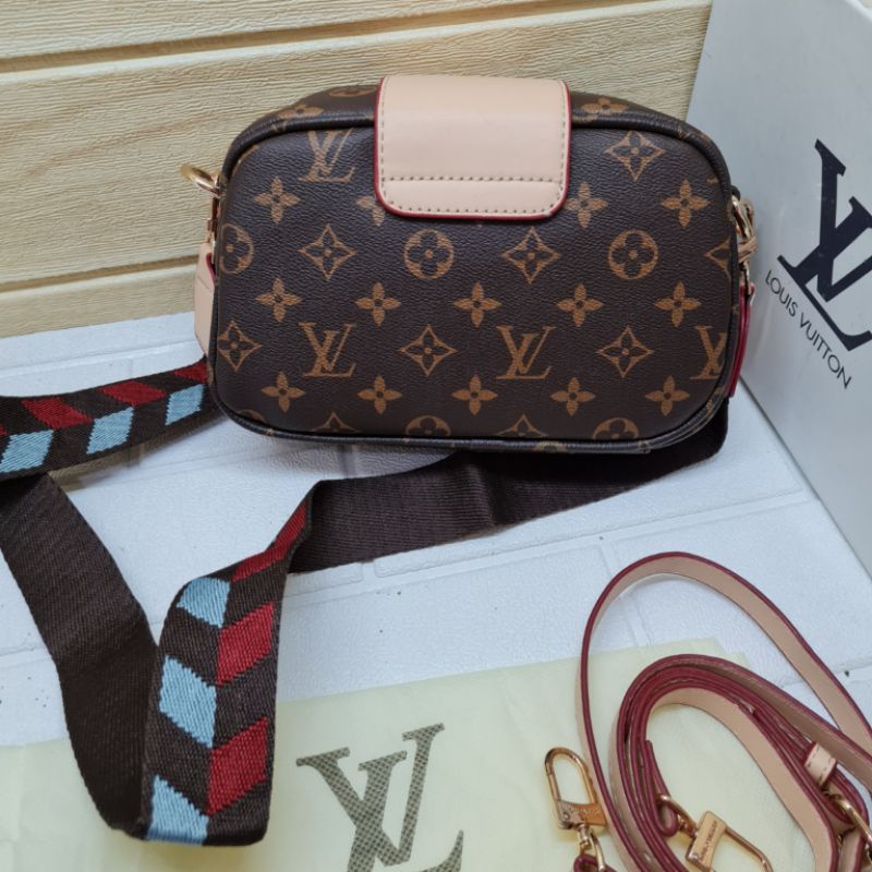 Tas lv import / tas lv wanita 2 tali / tas selempang lv uk 22x14x7