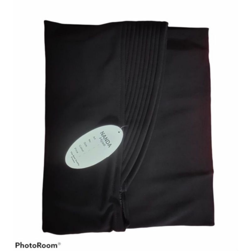 Hijab Jilbab Instan Bergo Syari Jersy Super Jersi korea Import Polos Hamidah-Hitam