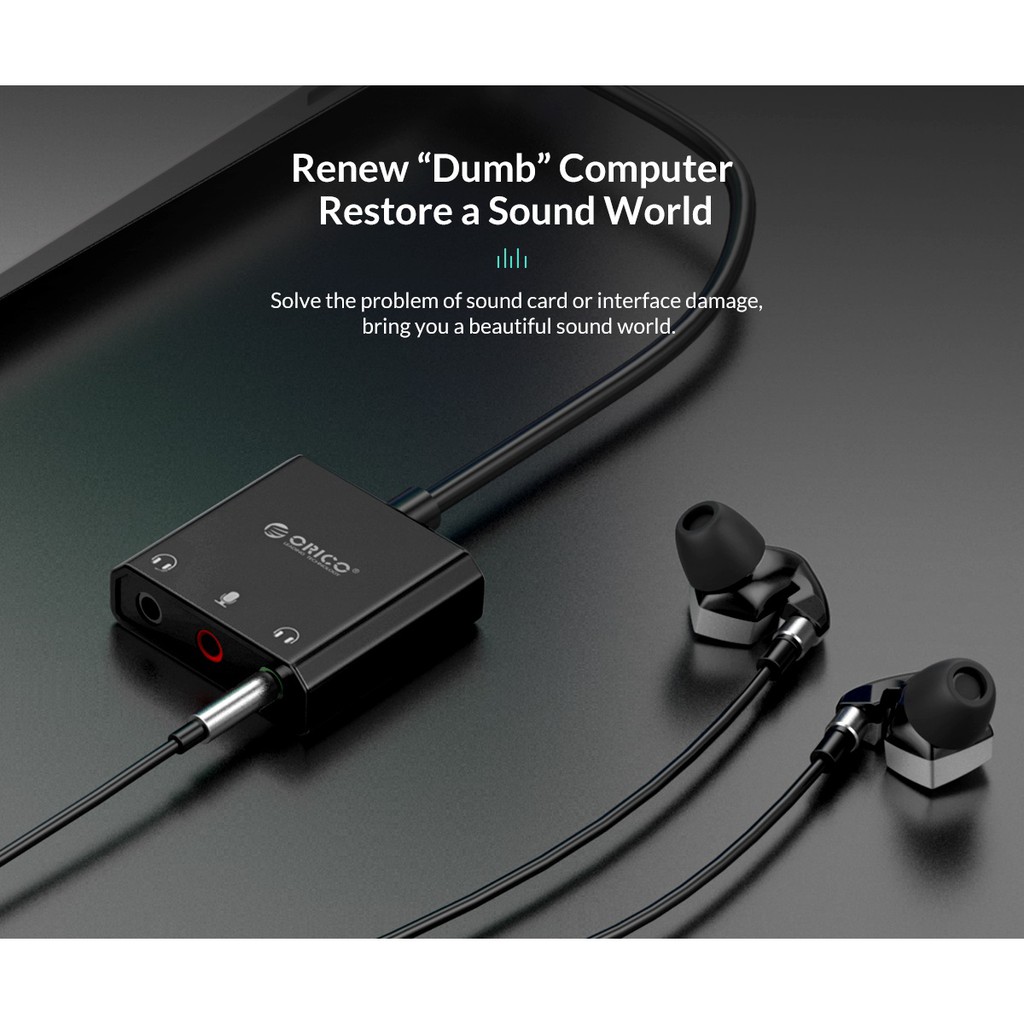 Usb sound card external audio &amp; microphone Orico Skt3