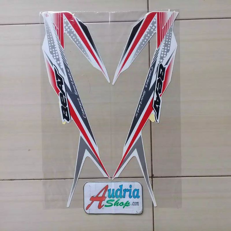 Striping sticker Honda beat fi CBS 2020 warna putih merah ASLI