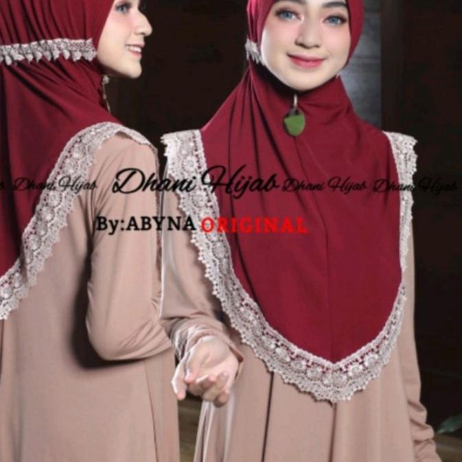 ❉ Hijab / Jilbab / Kerudung / Bergo / Khimar Instan Jersey Serut Renda / Renda Serut Model Bergo Ter