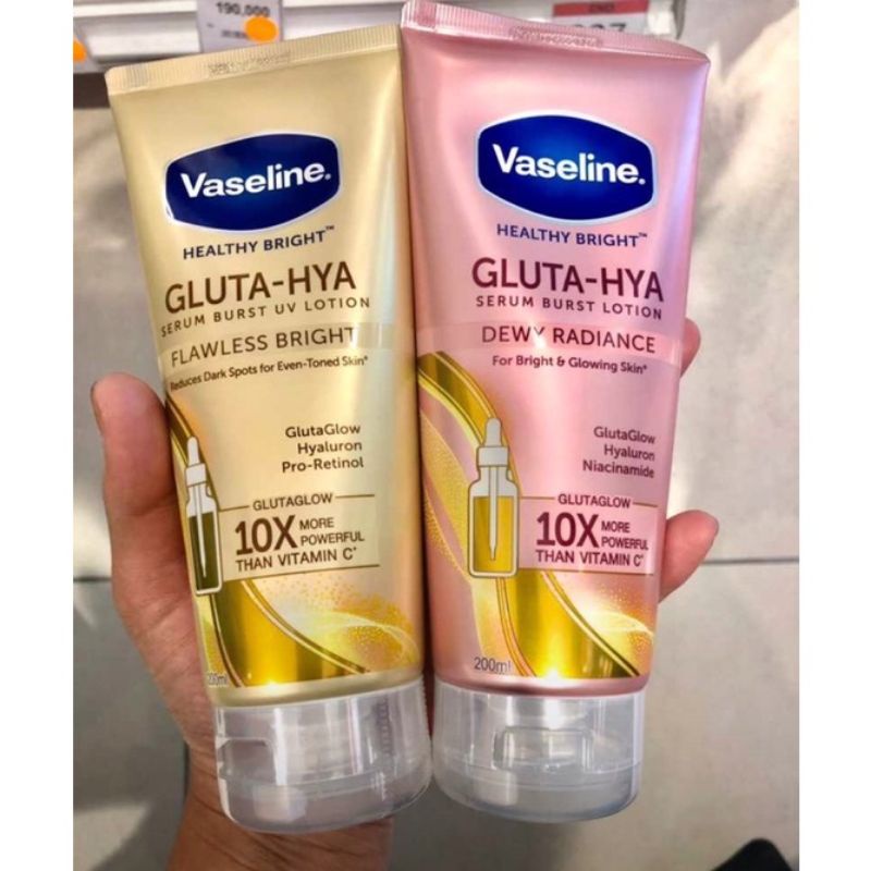 Vaseline Healthy Bright​ Gluta-Hya Serum Burst Lotion 200ML Gluta Pink Gluta Gold