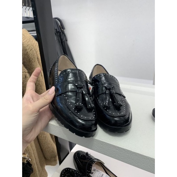 ZARA shoes croco black