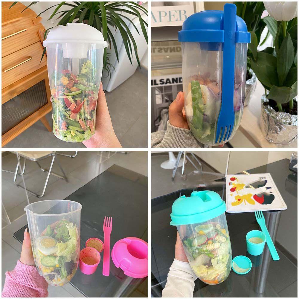 Solighter Salad Container Bottle Lunch With Sauce Cup Lunch Bento Kotak Wadah Makanan