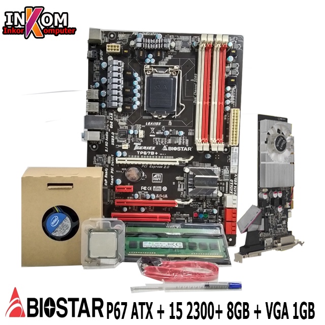 Paket Mainboard Mobo Motherboard P67 ATX Dengan Processor i5