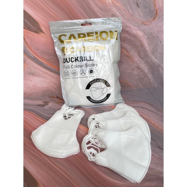 Masker Duckbil / Duckbill 3 Ply Careion Embost Hitam Dan Putih 50pcs