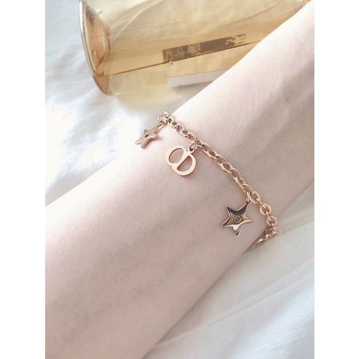 Gelang Rantai Titanium Asli Anti Karat Fashion Korea - Rosegold