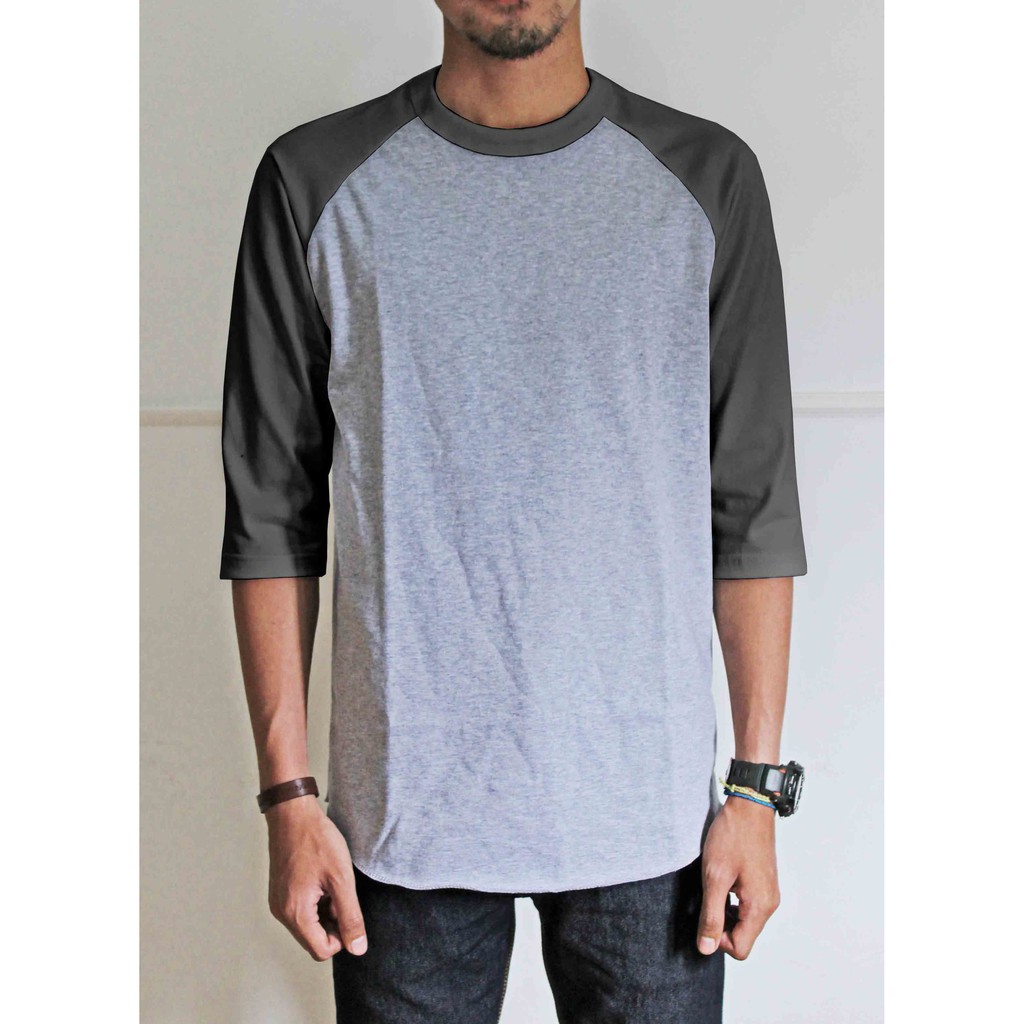 Tshirt / Kaos Raglan Oneck Pria / Cowok Body Misty, Combed Murah Grosi