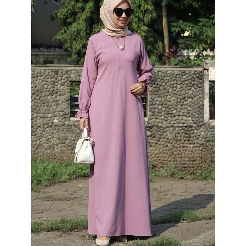 hafsah dress gamis polos simpel elegan Muslim