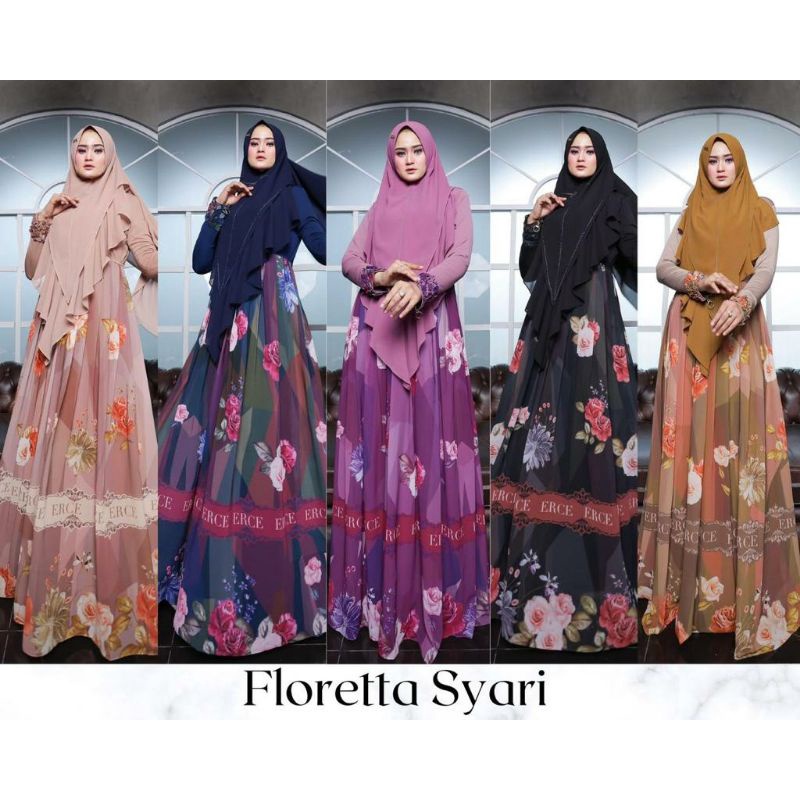 FLORETTA SYARI BY ERCE PRODUCTION_Gamis Kekinian Terlaris Termurah Bestseller