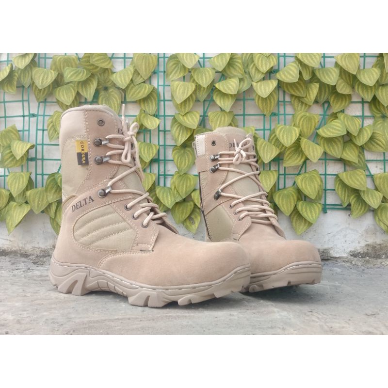 Sepatu Safety Boot Delta Krem Kerja Lapngan 8inc