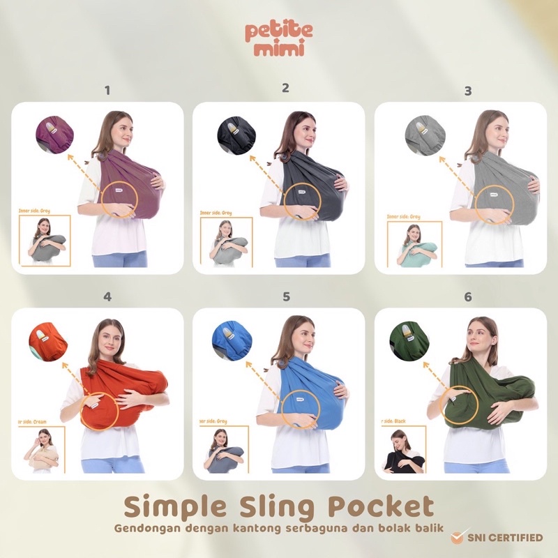 Petite Mimi Simple Sling Kantong - Gendongan kaos ( GEOS )