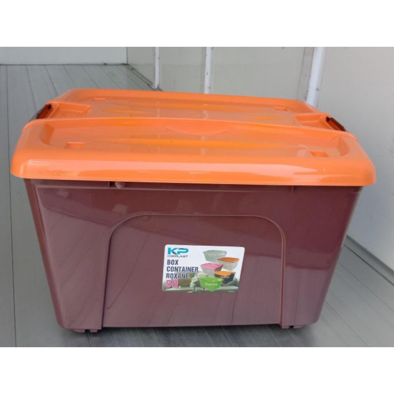 KONTAINER BOX 50 LITER / CONTAINER COKLAT BOX RODA