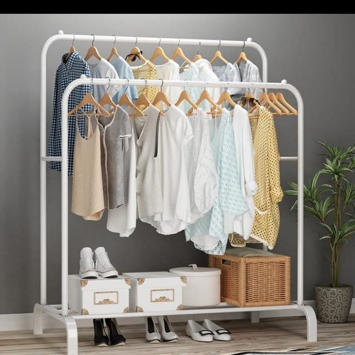 (3KG) SHENAR BIG DOUBLE STAND HANGER MULIG/RAK GANTUNG BAJU/GANTUNGAN GAWANG/DOUBLE POLE BIG STAND HANGER