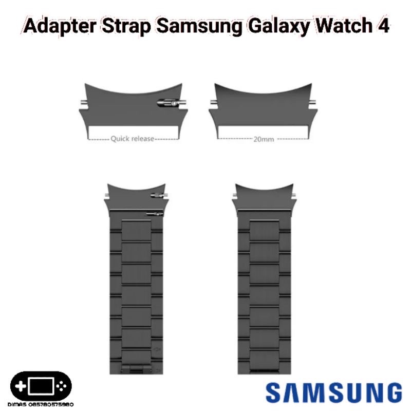 Adapter Strap Samsung Galaxy Watch 4 40mm 42mm 44mm 46mm 20mm