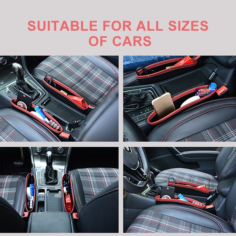 Kotak Penyimpanan Celah Kursi Mobil Interior Kursi Celah Samping Organizer Box Kantong Penyimpanan Mobil Multi Fungsi Universal Untuk Kunci Kartu Phone Holder Aksesoris