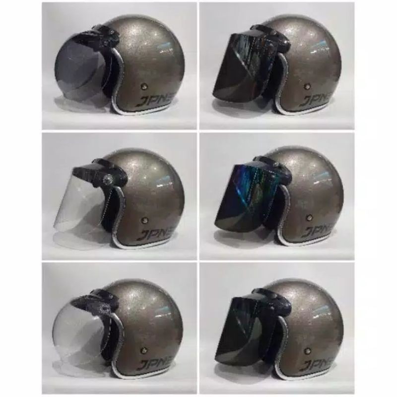 Helm Bogo Retro JPN ARC Abu Granito Glossy List Chrome