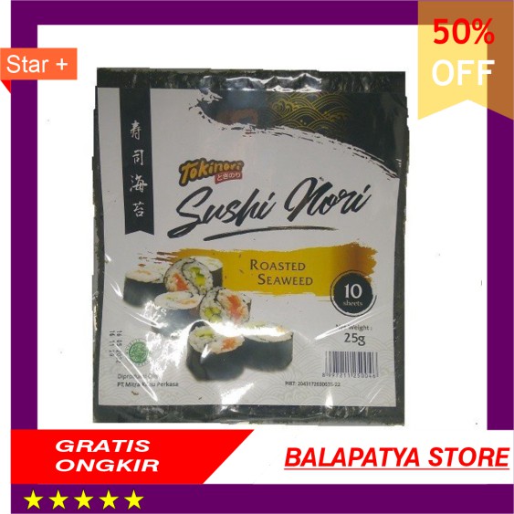 

CUMA HARI INI SAJA!!! 50 Off TOKINORI 10 Sheet Yaki Sushi Nori Rumput laut Roasted - HALAL