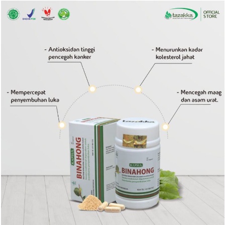 Kapsul Herbal Daun BINAHONG Asli Herbal Tazakka - Obat Luka Pasca Operasi 7x Lebih Cepat Kering Ekstrak AMPUH