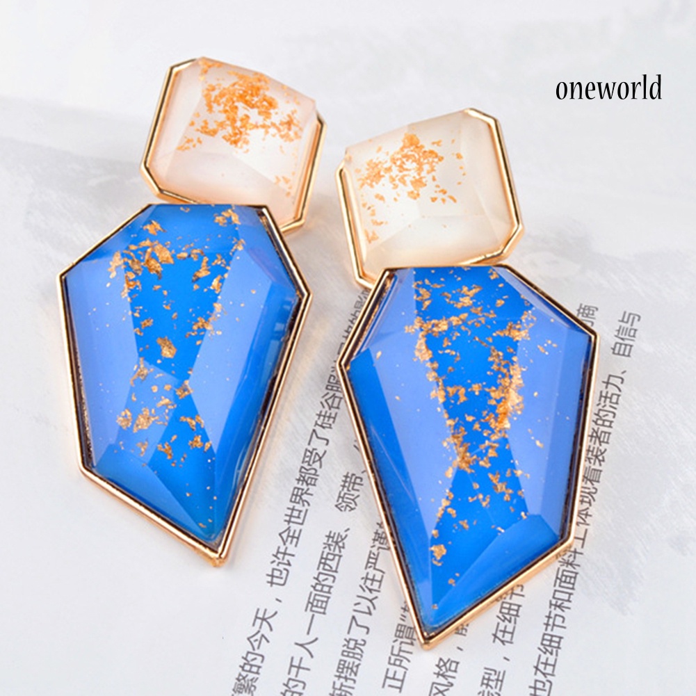 OW@ Fashion Party Women Irregular Geometric Acrylic Statement Drop Earrings Jewelry