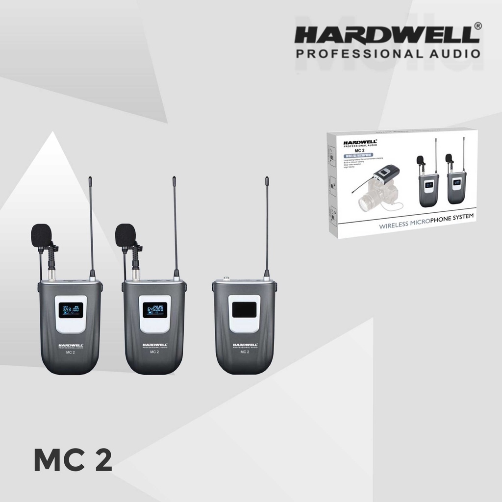 Mic Wireless HARDWELL MC 2 / MC2 (ORIGINAL) Mic Kamera DSLR Clip On 
