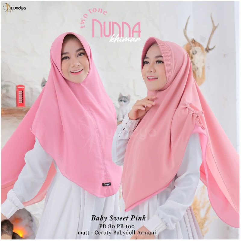 NUNNA KHIMAR HIJAB INSTAN BOLAK BALIK || 2 WARNA || 2 MODEL || BY AYUNDYA