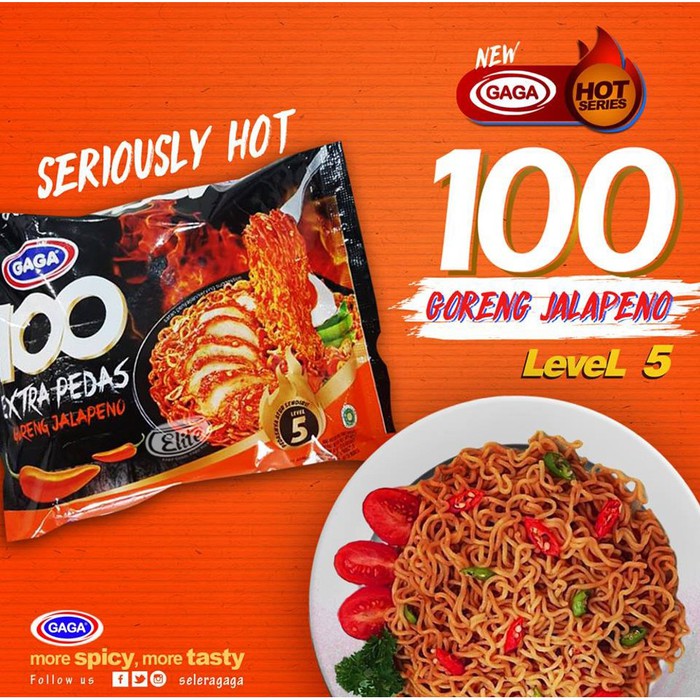 Mie Gaga Extra 100 Pedas Mie Goreng Jalapeno Level 5