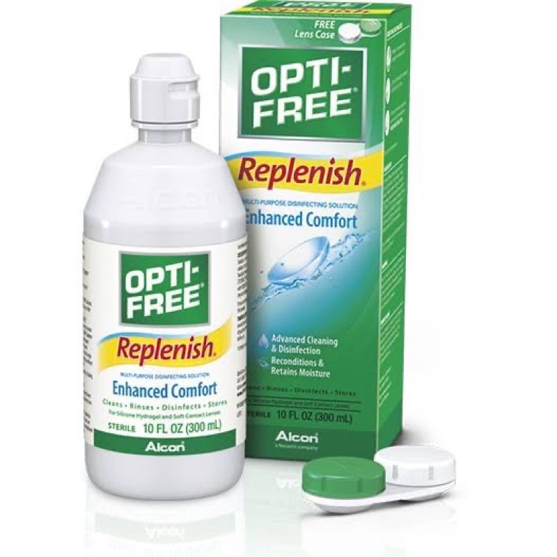 alcon opti-free replenish optifree cairan pembersih softlens cuci rendam anti bakteri 300 ml