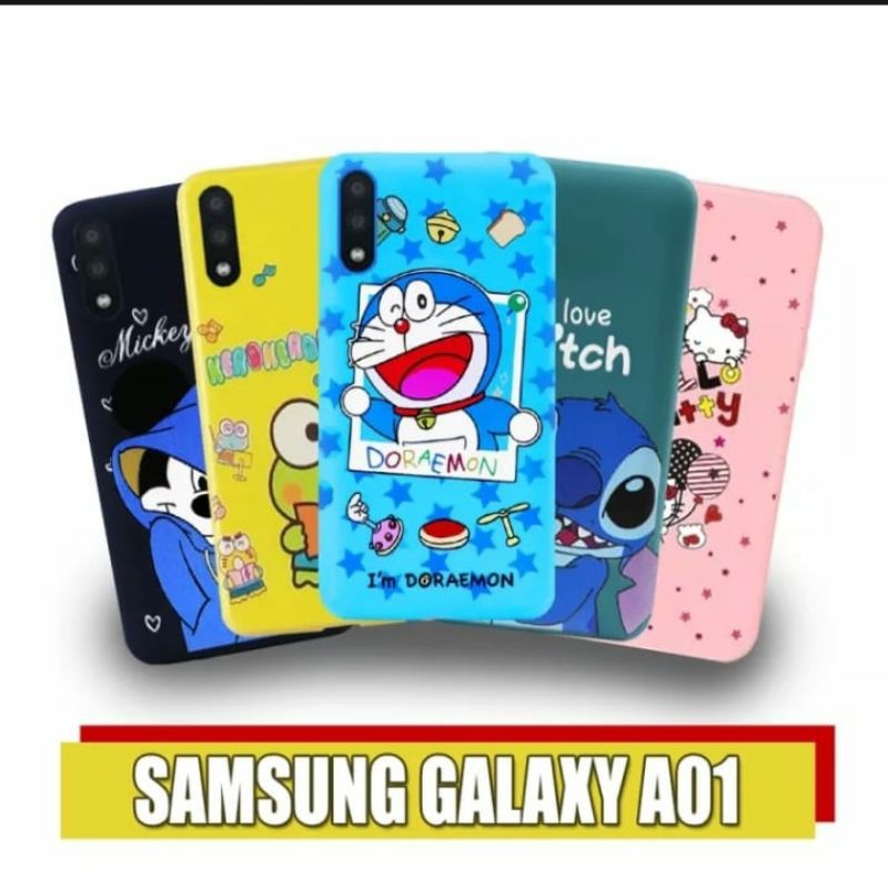 3D Case Samsung A01 / A01core / A10S / A20S Softcase Karakter Doraemon Hello Kitty Stitch Disney Car