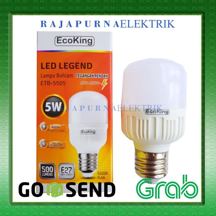 Lampu LED BULB ECOKING 5W / 5 watt super terang - Putih