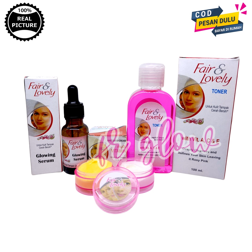 Paket Pemutih Fair & Lovely ( Cream Siang Dan Malam- Serum Fair & Lovely- Toner Fair & Lovely )
