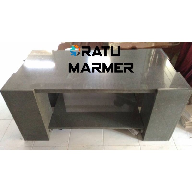 Meja Tamu Granit Abu2 Kaki Kubus 4 Marmer Tulungagung terlaris