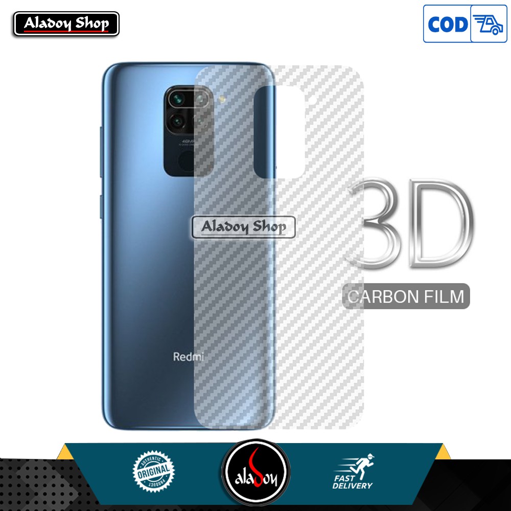 Garskin Carbon Xiaomi Redmi Note 9 , 9S , 9 Pro Premium Back Screen Protector Antigores Belakang HP