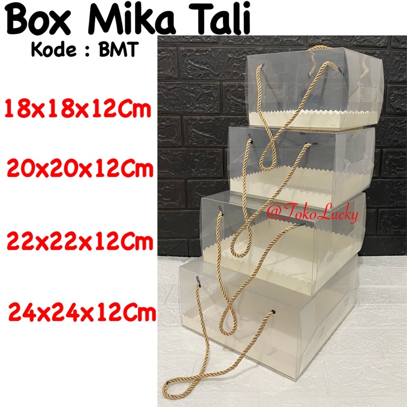 Box Mika Tali / Box Mika Handle Transparant / Box Mika Handle Tali / Kotak Hampers/ Box Hampers / Ko