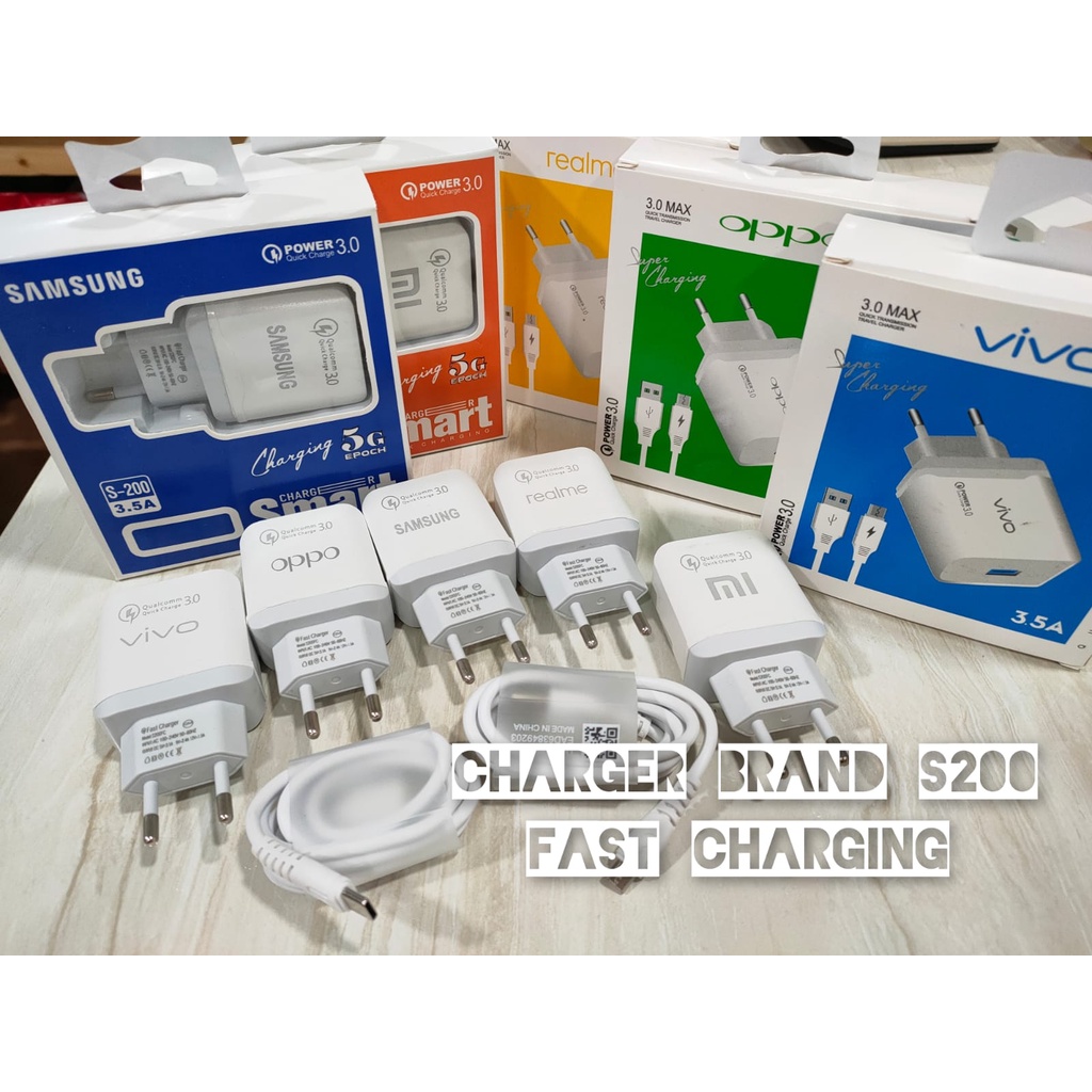 Charger Brand S-200 Fast Charging Qualcomm 3.0 TC Brand Fast Charging Q.C 3.0
