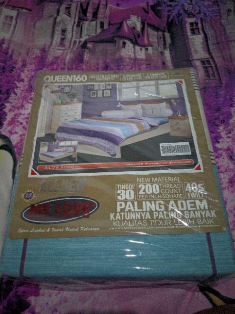 Sprei My Love Ukuran160x200 Queen Size Motif Abstrak Katun Adem Grosir Murah