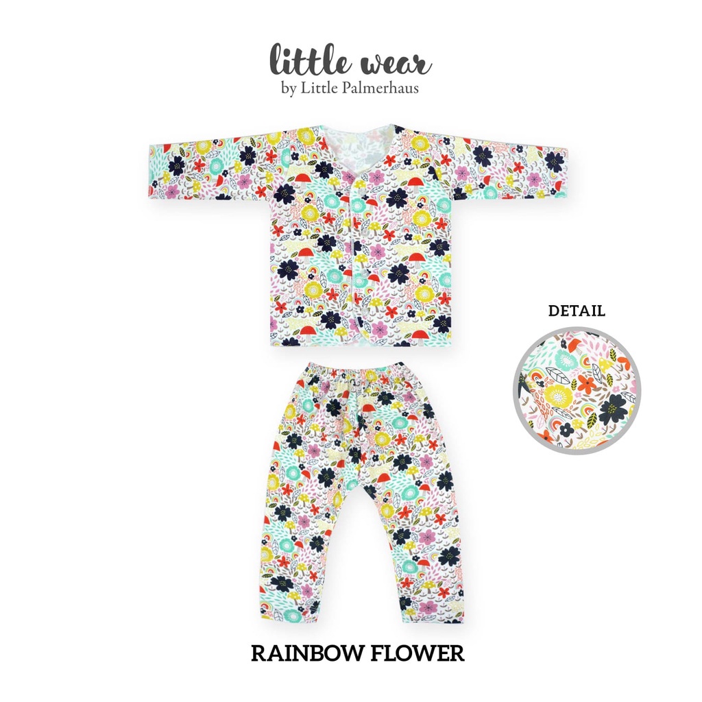 Setelan Panjang Little Palmerhaus Button Tee Long Sleeve Setelan Piyama Panjang Anak LIBBY EARTH COMFY SET PANJANG