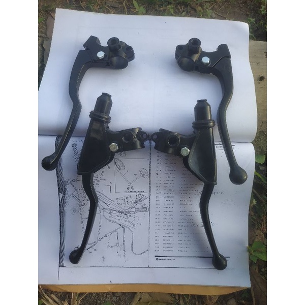 1Set Handle Rem Kopling Yamaha YT115 DT100 DT125 Lengkap Karet lever Baut Dan Stelan Hendel Kanan Ki