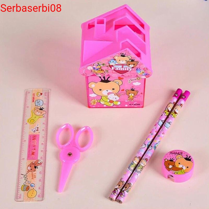 

SS8-Paket Alat Tulis Pensil Set, Alat Tulis Set Bisa Untuk Kado Dan Souvenir 5 in1